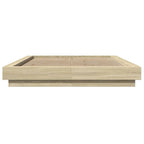 Bettgestell mit LED Sonoma-Eiche 140x190 cm Holzwerkstoff