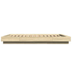 Bettgestell mit LED Sonoma-Eiche 140x190 cm Holzwerkstoff