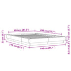 Bettgestell Betongrau 120x200 cm Holzwerkstoff