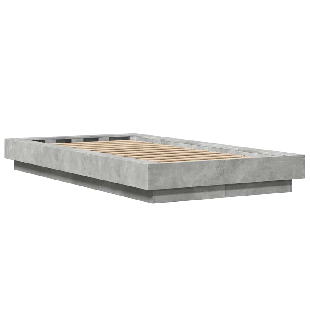 Bettgestell Betongrau 100x200 cm Holzwerkstoff