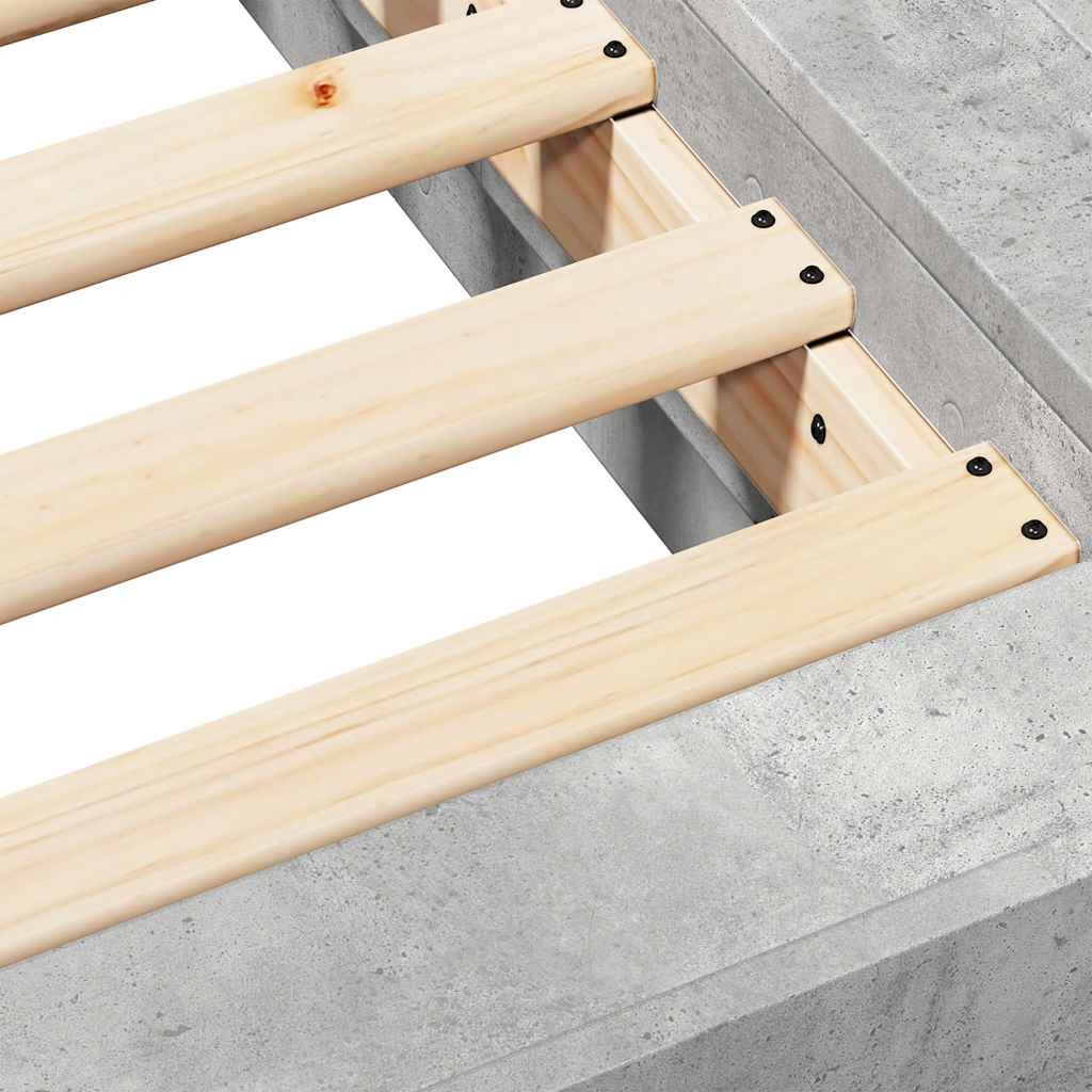 Bettgestell Betongrau 100x200 cm Holzwerkstoff