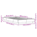 Bettgestell Betongrau 90x200 cm Holzwerkstoff