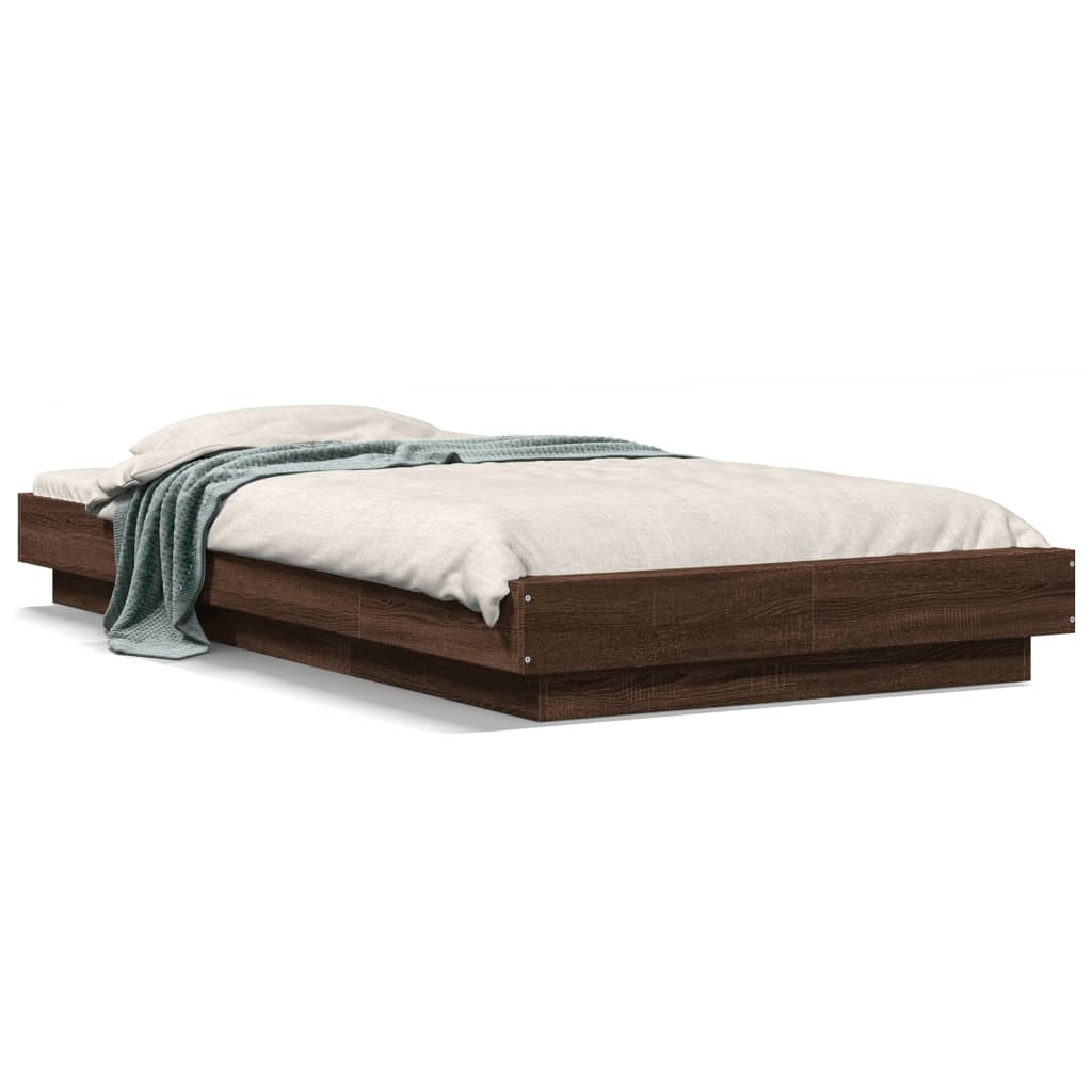 Bettgestell Braun Eichen-Optik 90x190 cm Holzwerkstoff