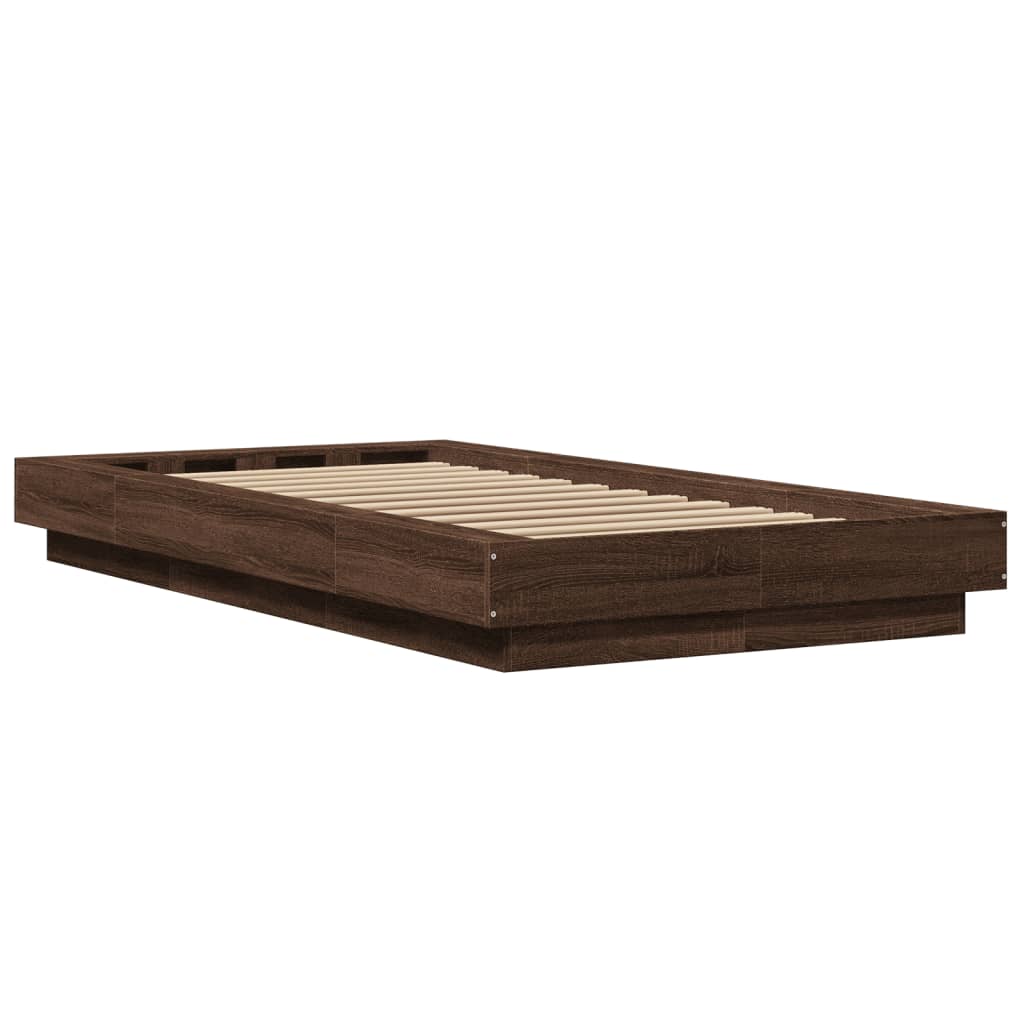 Bettgestell Braun Eichen-Optik 90x190 cm Holzwerkstoff