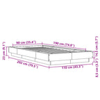 Bettgestell Braun Eichen-Optik 90x190 cm Holzwerkstoff