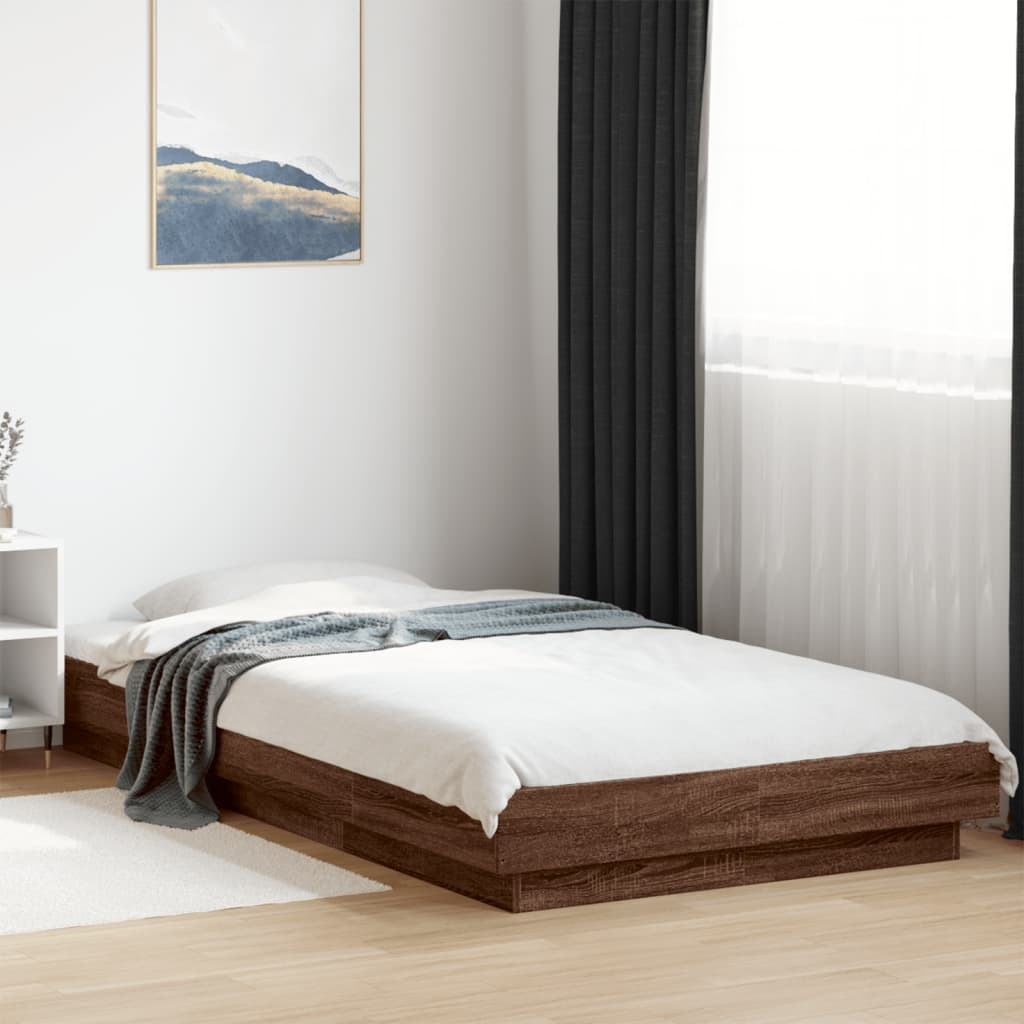 Bettgestell Braun Eichen-Optik 90x190 cm Holzwerkstoff