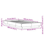 Bettgestell Schwarz 75x190 cm Holzwerkstoff