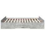 Bettgestell mit Schubladen Betongrau 150x200 cm Holzwerkstoff