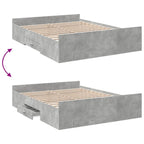 Bettgestell mit Schubladen Betongrau 140x200 cm Holzwerkstoff