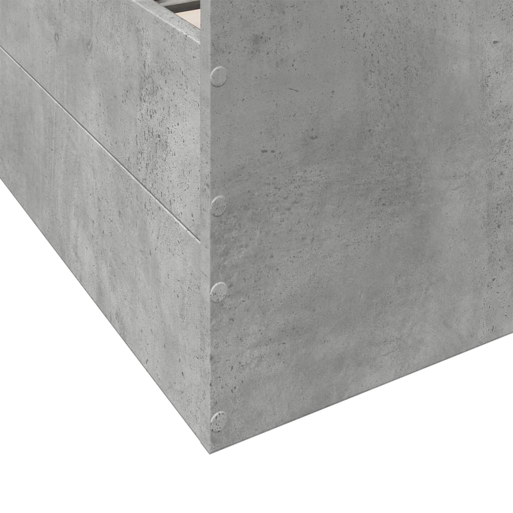 Bettgestell mit Schubladen Betongrau 135x190 cm Holzwerkstoff