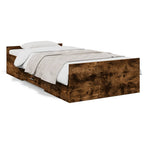 Bettgestell mit Schubladen Räuchereiche 75x190 cm Holzwerkstoff