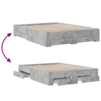 Bettgestell mit Schubladen Betongrau 140x200 cm Holzwerkstoff