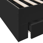 Bettgestell mit Schubladen Schwarz 140x190 cm Holzwerkstoff