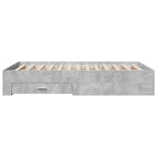 Bettgestell mit Schubladen Betongrau 140x190 cm Holzwerkstoff