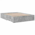 Bettgestell mit Schubladen Betongrau 140x190 cm Holzwerkstoff