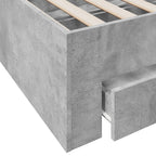 Bettgestell mit Schubladen Betongrau 140x190 cm Holzwerkstoff