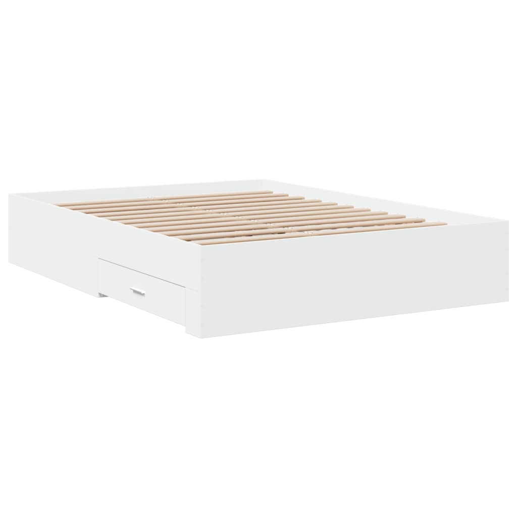 Bettgestell mit Schubladen Weiß 120x190 cm Holzwerkstoff