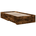 Bettgestell mit Schubladen Räuchereiche 100x200cm Holzwerkstoff