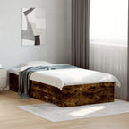Bettgestell mit Schubladen Räuchereiche 90x200cm Holzwerkstoff