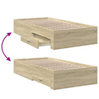Bettgestell mit Schubladen Sonoma-Eiche 75x190 cm Holzwerkstoff