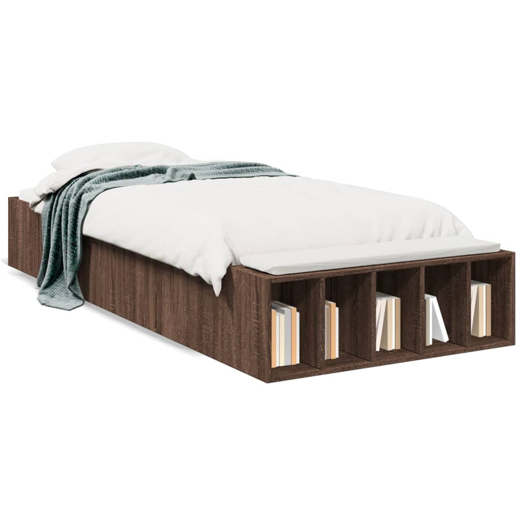 Bettgestell Braun Eichen-Optik 90x190 cm Holzwerkstoff