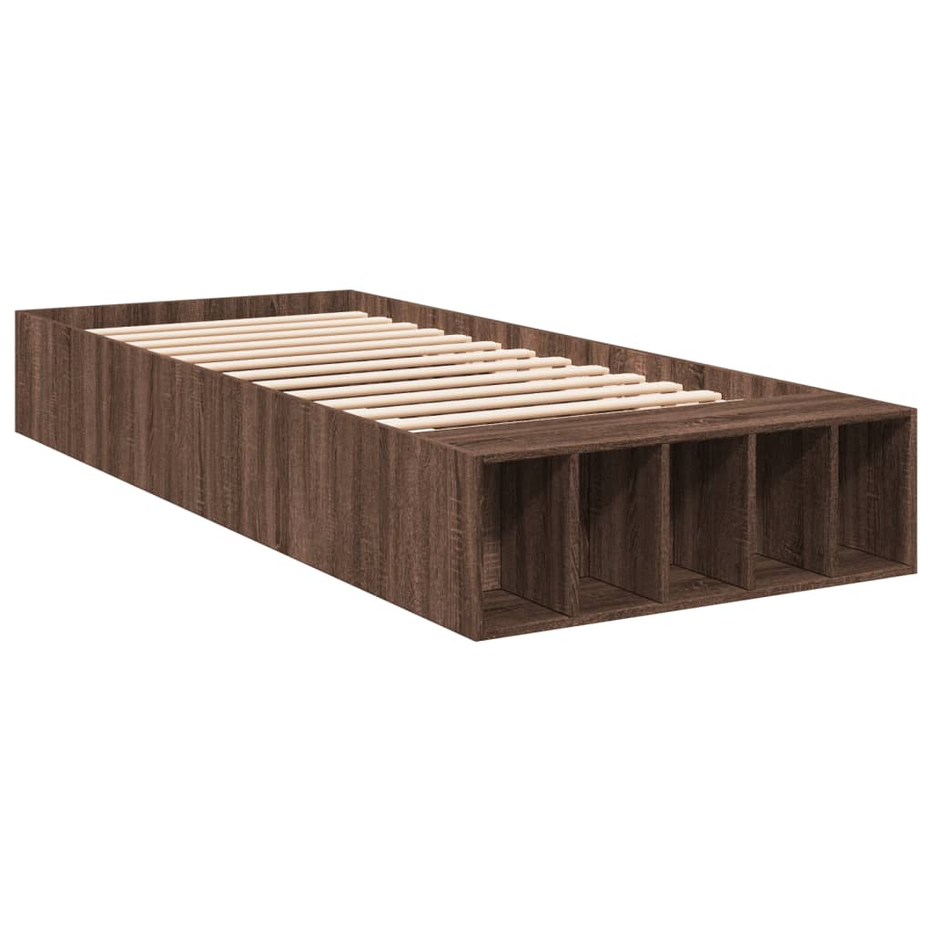 Bettgestell Braun Eichen-Optik 75x190 cm Holzwerkstoff