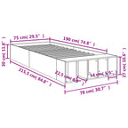 Bettgestell Braun Eichen-Optik 75x190 cm Holzwerkstoff