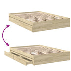 Bettgestell mit Schubladen Sonoma-Eiche 140x200cm Holzwerkstoff