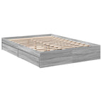 Bettgestell mit Schubladen Grau Sonoma 140x200 cm Holzwerkstoff