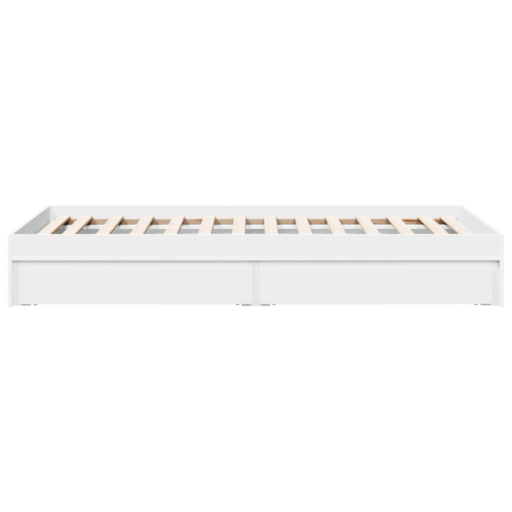 Bettgestell mit Schubladen Weiß 75x190 cm Holzwerkstoff