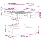 Bettgestell mit Schubladen Betongrau 160x200 cm Holzwerkstoff