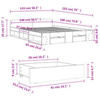 Bettgestell mit Schubladen Sonoma-Eiche 140x190cm Holzwerkstoff
