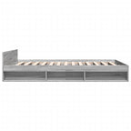 Bettgestell mit Schubladen Grau Sonoma 135x190 cm Holzwerkstoff