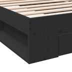 Bettgestell mit Schublade Schwarz 90x190 cm Holzwerkstoff