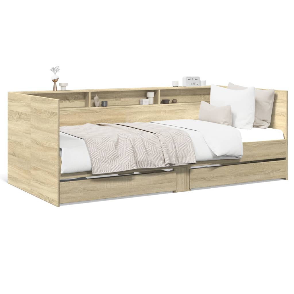 Tagesbett mit Schubladen ohne Matratze Sonoma-Eiche 90x200 cm