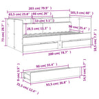 Tagesbett mit Schubladen ohne Matratze Sonoma-Eiche 90x200 cm