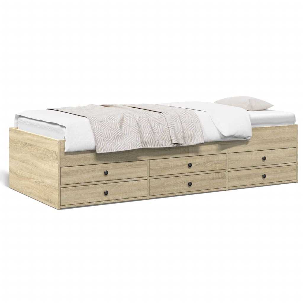 Tagesbett mit Schubladen ohne Matratze Sonoma-Eiche 90x200 cm