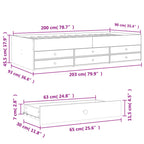 Tagesbett mit Schubladen ohne Matratze Sonoma-Eiche 90x200 cm
