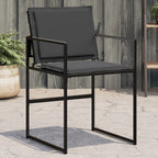 Gartenstühle mit Kissen 4 Stk. Schwarz Stahl und Textilene