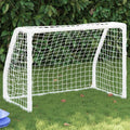 Fußballtore für Kinder 2 Stk. mit Ball Weiß 64x35x48 cm Metall