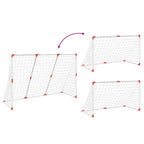 Fußballtor für Kinder mit Bällen 2-in-1 Weiß 184x64x124 cm