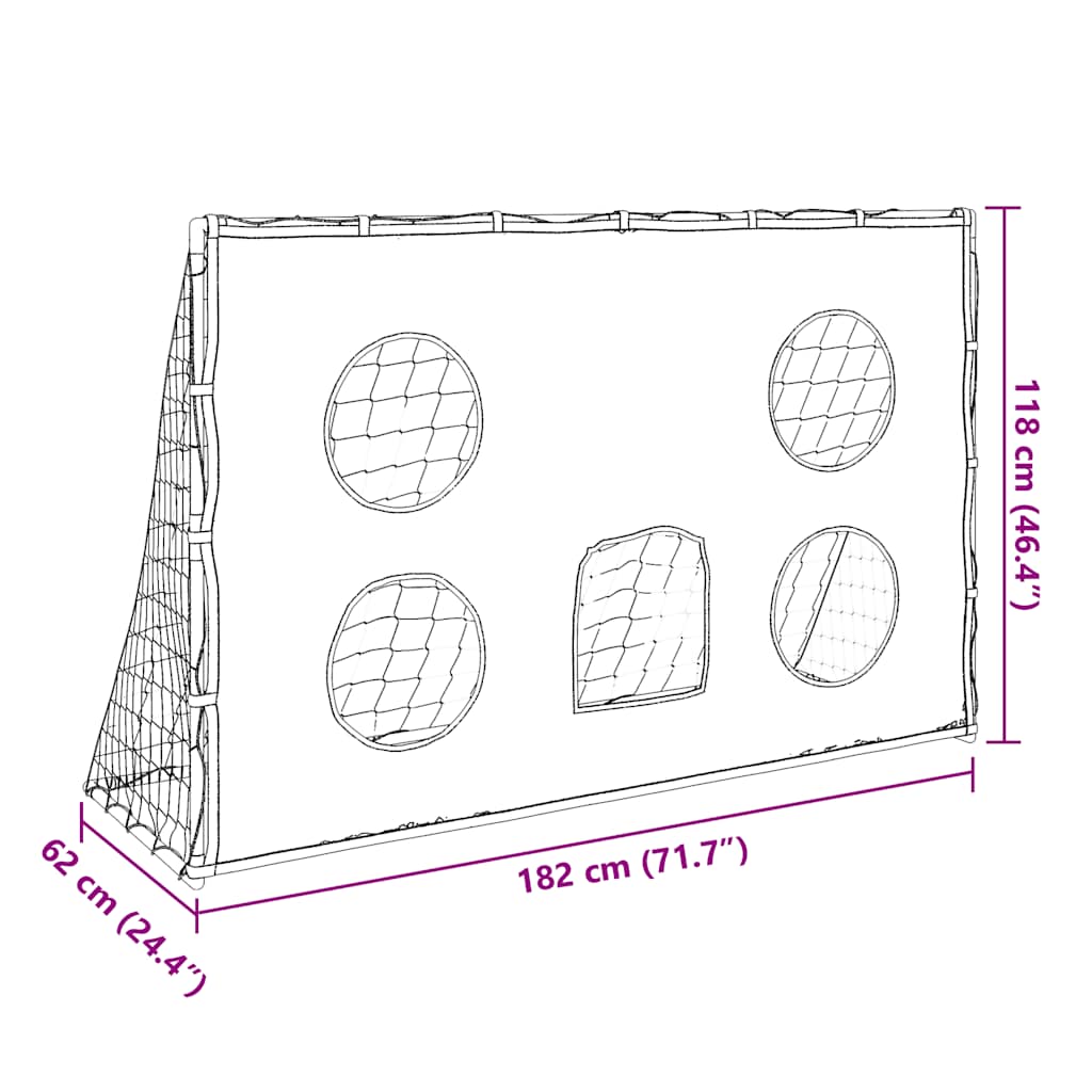 Fußballtor für Kinder mit Zielmatte und Ball 182x62x118 cm