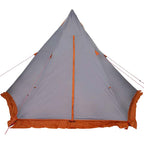 Tipi-Familienzelt 6 Personen Grau und Orange Wasserdicht
