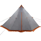 Tipi-Familienzelt 8 Personen Grau und Orange Wasserdicht