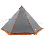 Tipi-Familienzelt 8 Personen Grau und Orange Wasserdicht