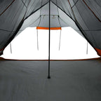 Tipi-Familienzelt 8 Personen Grau und Orange Wasserdicht