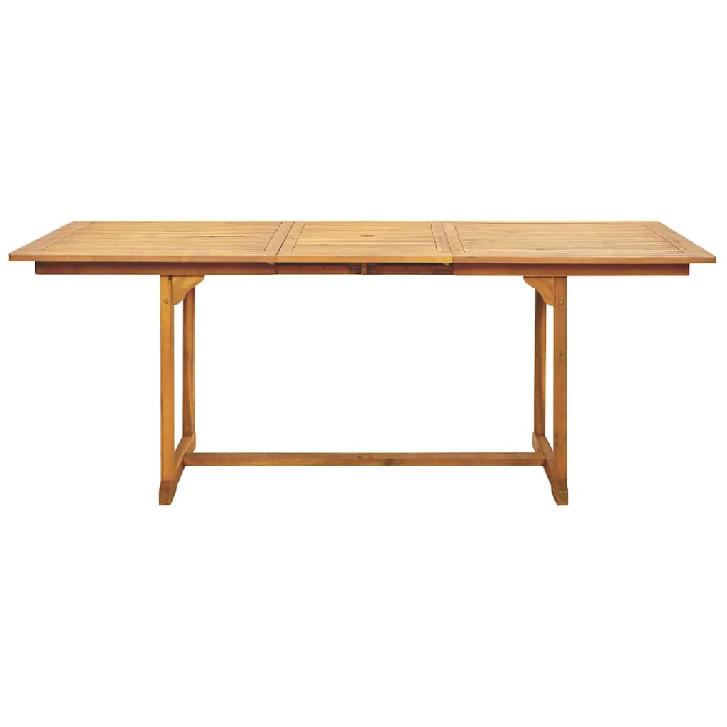 7-tlg. Garten-Essgruppe Polypropylen und Massivholz Beige