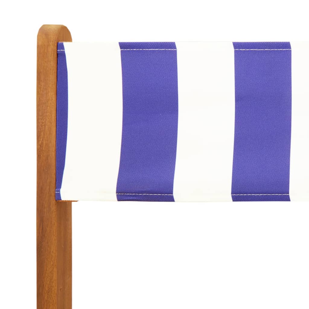 5-tlg. Garten-Essgruppe Stoff und Massivholz Blau und Weiß