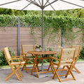 5-tlg. Garten-Essgruppe Polypropylen und Massivholz Beige