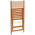 3-tlg. Bistro-Set Beige Stoff und Massivholz